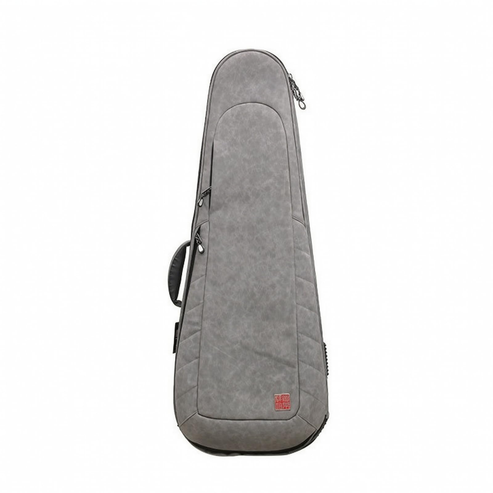 Industrial Carry Case Borsa Doppia Chitarra Elettrica Custodia Trasporto con Ruote Struttura Robusta Interno Antigraffio Maniglia E Spallacci Tasche, Array, Grigio
