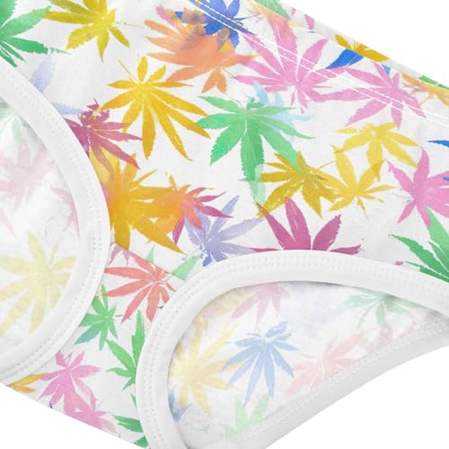 Animal Girls Underwear Toddlers 2t Cotton Panties for Girl Colorful Leaves Briefs Underpants4