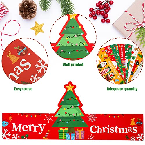 Sosation 40 Pieces Christmas Paper Crown Party Hats Adjustable Xmas Snow Man Decoration Santa Craft Celebration Party Hat Kit For Kids Xmas Christmas Party Classes Game Supply thumb #2