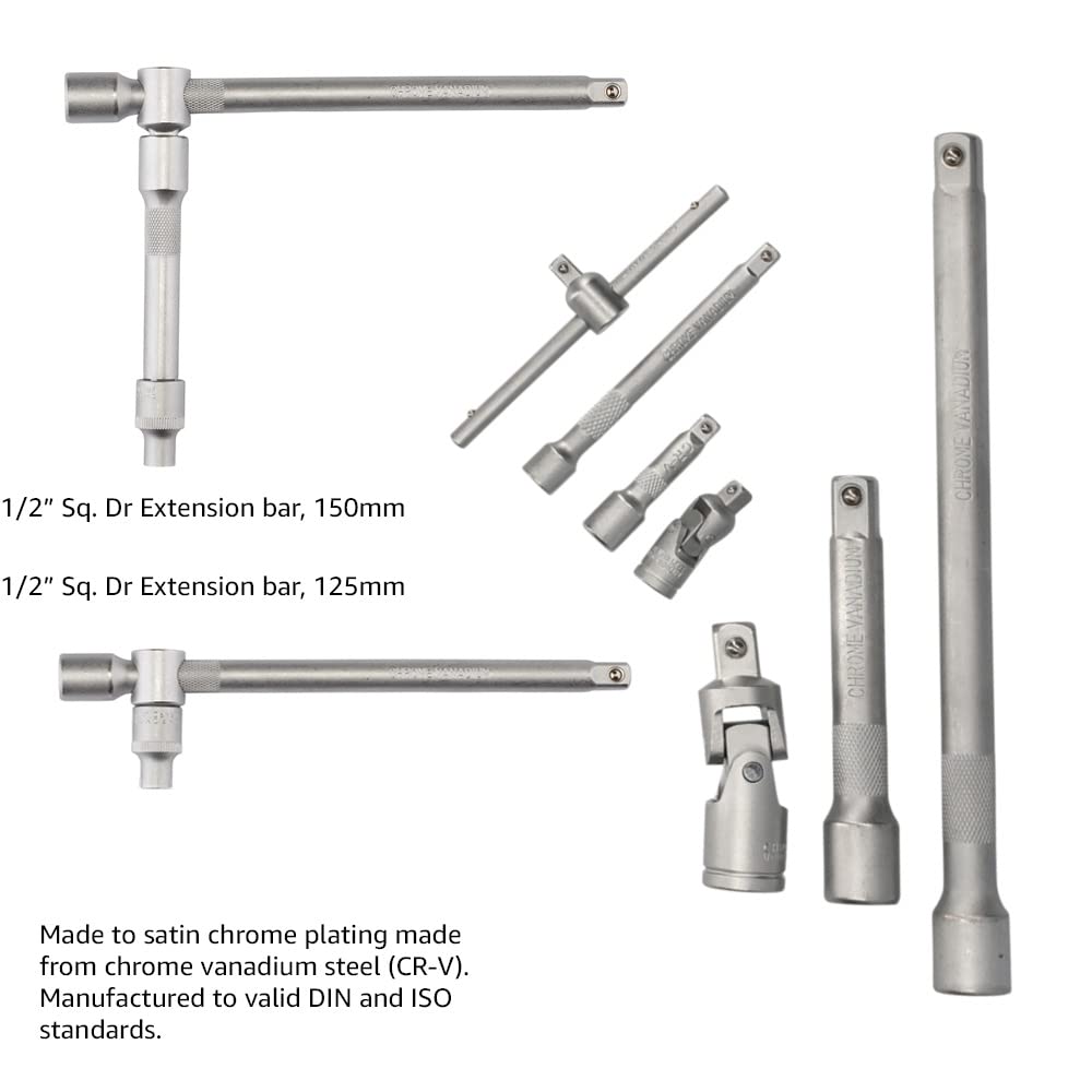 Draper 21444 Hi-Torq 1/2" i 1/4" sq. Dr, zestaw nasadek z grzechotką Quick Release, 83-częściowy do majsterkowania, warsztatu i garażu