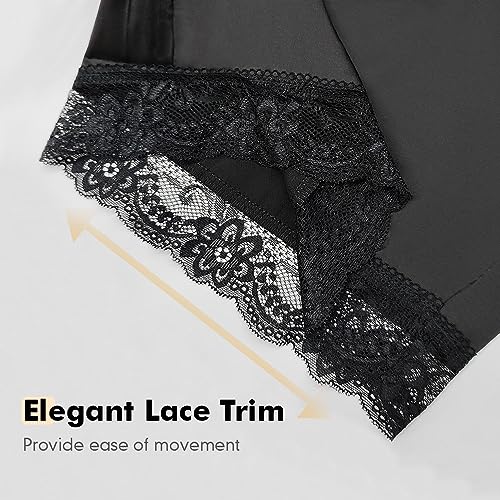 MANCYFIT Bloomers for Women Satin Pettipants for Under Dresses Culottes Slip 9" Inseam Half Slip Shorts4