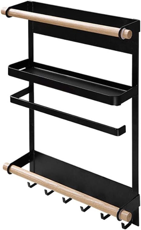 Amazon Y Step 冷蔵庫サイドラック マグネット キッチンペーパーホルダー スパイスラック ラップホルダー ランドリーラック 冷蔵庫ラック 強力磁石 穴あけ不要 キッチン収納 冷蔵庫 収納 冷蔵庫 洗濯機に簡単貼り付け 黒 S キッチンペーパーホルダー オンライン通販
