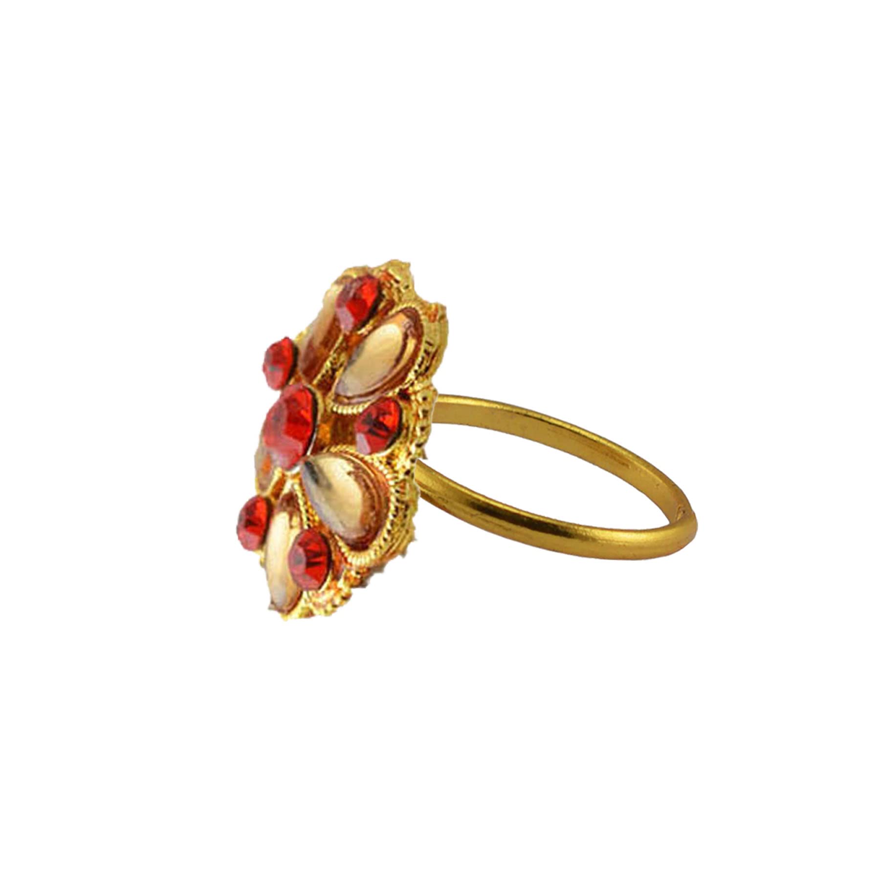 Solid Stone Stud Brass Ring Regular Fit