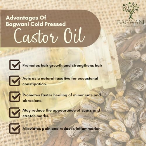 Image of Cold Pressed Unbleached Castor Oil For Hair Growth, 100% Natural Arandi Oil for Skin, Nails, Joint Pain Relief & Constipation | Pure Extra Virgin Castor oil 100ml in Plastic Bottle