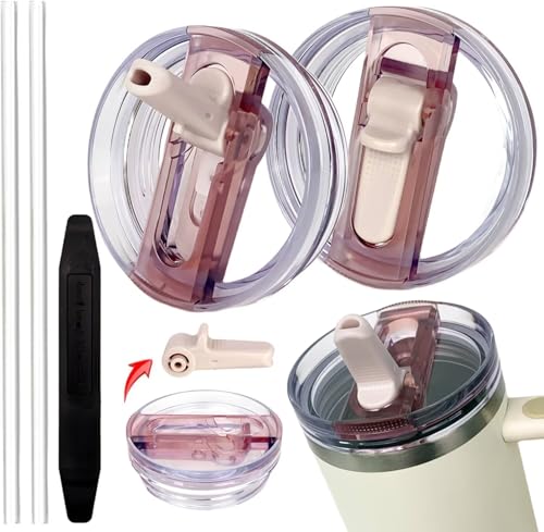 2 Pack 30 oz Tumbler Detachable Flip Straw Lid Replacement Fit for Stanley Quencher ProTour Leak Proof Lid Compatible with Stanley Cup No Spill Flip Top Tumbler Cover for Stanley Cup Accessories