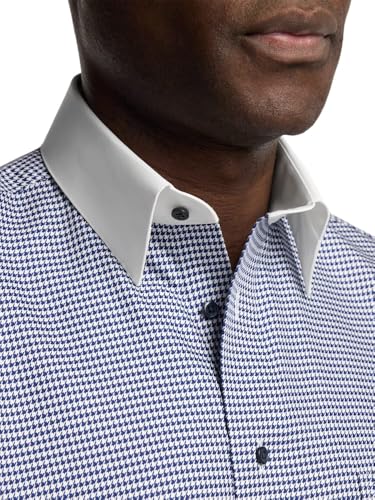 Paul Fredrick Men's Classic Fit Comfort Stretch Non-Iron Check Dress Shirt3