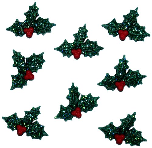Dress It Up 4979 Glitter Holly Embellishment, Large