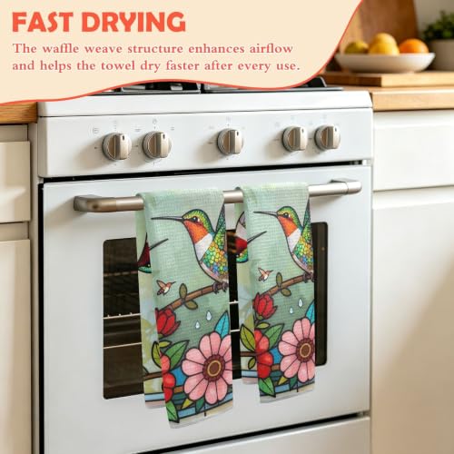Paños de cocina decorativos para renovar tu espacio con alegres colibríes 5
