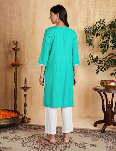 Image of Amazon Brand - Myx Women's Printed Kurta in Rayon (Available in Plus Sizes)