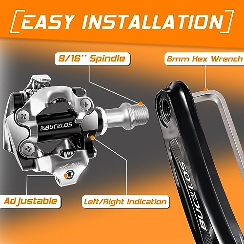 BUCKLOS Dual Sided Clipless Pedals