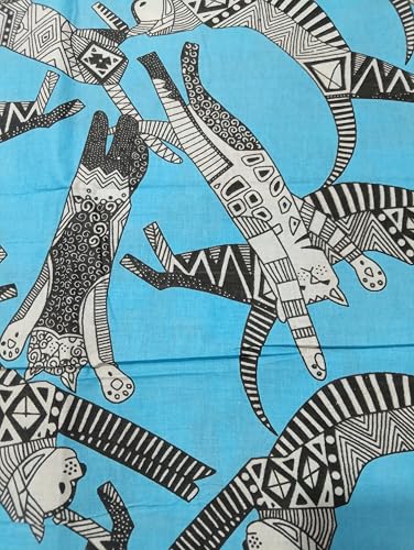 Image of Doraya Pure Cotton Dress Making Fabric Sanganeri Print Jaipuri Hand Block Printed Unstitched Dress Material for Women Blouse /Plazzo,Kurti /Lehenga Piece Womens 43 inch Inches Width (Blue 2, 3 Meter)
