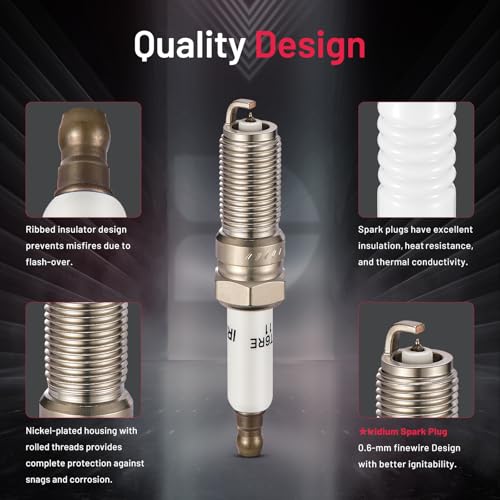 Image of BDFHYK Set of 6 Iridium Spark Plug Compatible with Enclave XTS Impala Camaro Acadia 9-4X Outlook,2.0L 2.4L 2.5L 2.8L 3.0L 3.5L 3.6L 4.6L 6.0L,Engine Replacement for 41-109 12622561 12681660 ILTR6E11