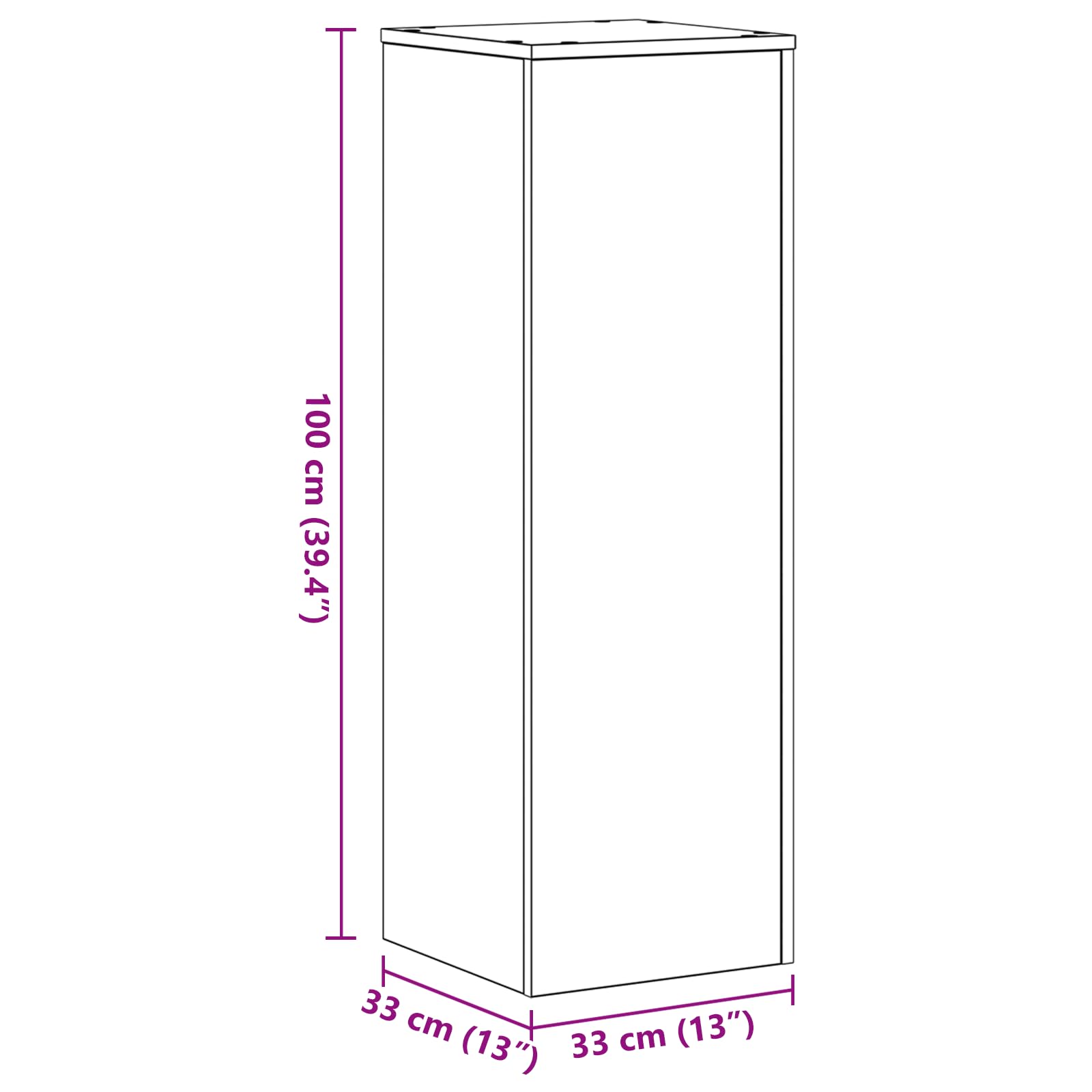 Supporto per Piante in Legno Rovere Nero 33 x 33 x 100 cm 2 Pezzi per Giardino Balcone Interno ed Esterno con Sostegno Versatile per Fiori Piante rampicanti e orto