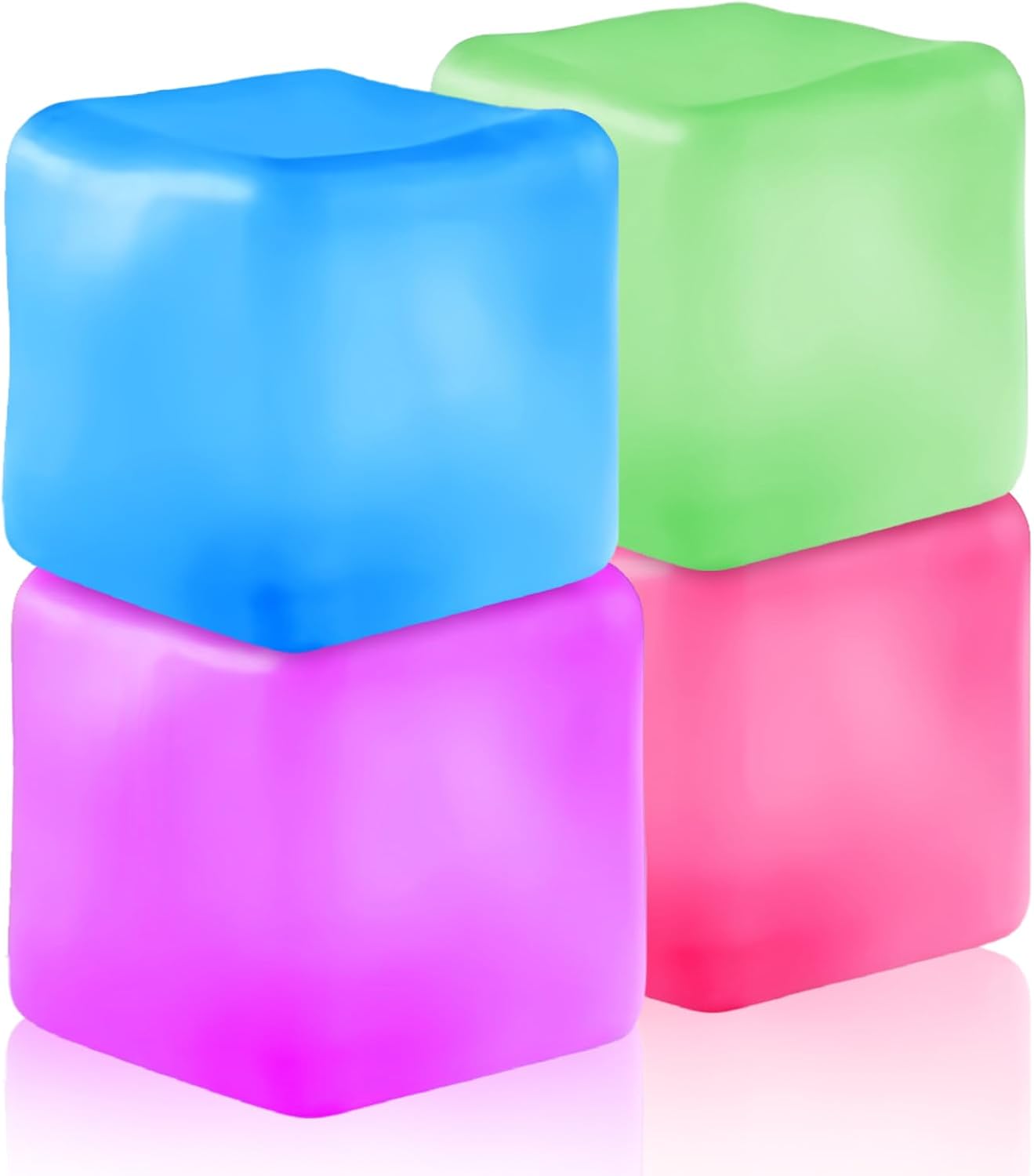 Stress Relief Fidget Ball Sensory Stress Balls Ice Cube Anti-Stress Ball Squeeze Toy for Relief of Anxiety and Stress Pack of 4