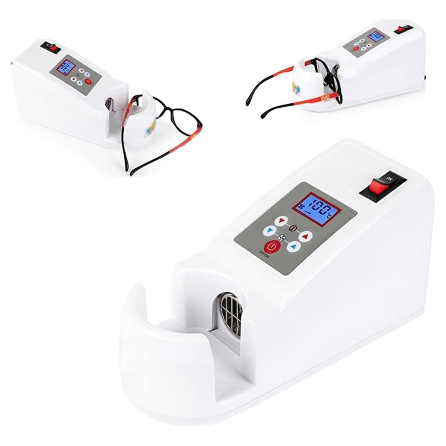 Calentador de Marcos de Gafas, Calentador de Marcos de Gafas con Pantalla Digital Temperatura Ajustable Protección contra sobrecalentamiento por Viento Moldeador de Marcos de Gafas