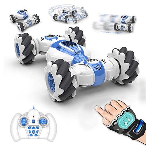 Goolsky Gesture Sensor Remote Control RC Stunt Car, Watch Deformable Electric Toy Cars All Terrain Speed 2.4GHz 4WD 360Rotation Whirligig Off-road Vehicle Gift for Kids Boys Birthday