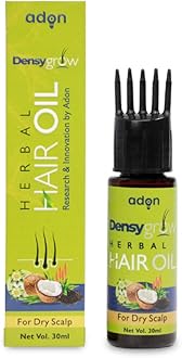 Adon (Waidon) Dry Scalp Densygrow Herbal Hair Oil & Balayantra Roller Combo For Men And Women | With Bhringraj, Alove Vera, Neem, & Castor Oil | For Strong, Long and Thick Hair | Natural Ingredients | Head Massager | Promotes Hair Growth | Blood Circulation