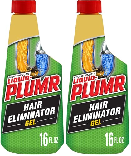 Liquid-Plumr Pro-Strength Hair Eliminator Gel Clog Remover, Hair Clog Remover and Drain Opener, Safe for All Septic Systems and Pipes, 16 fl. oz. Bottle (Pack of 2)