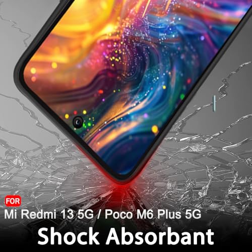 Image of TheGiftKart Sleek Back Cover Case for Mi Redmi 13 5G / Poco M6 Plus | Slim Fit Protective Design | Ultra Matte Finish | Camera Protection Bump | Soft Silicon Back Cover Case (Silicone, Black)