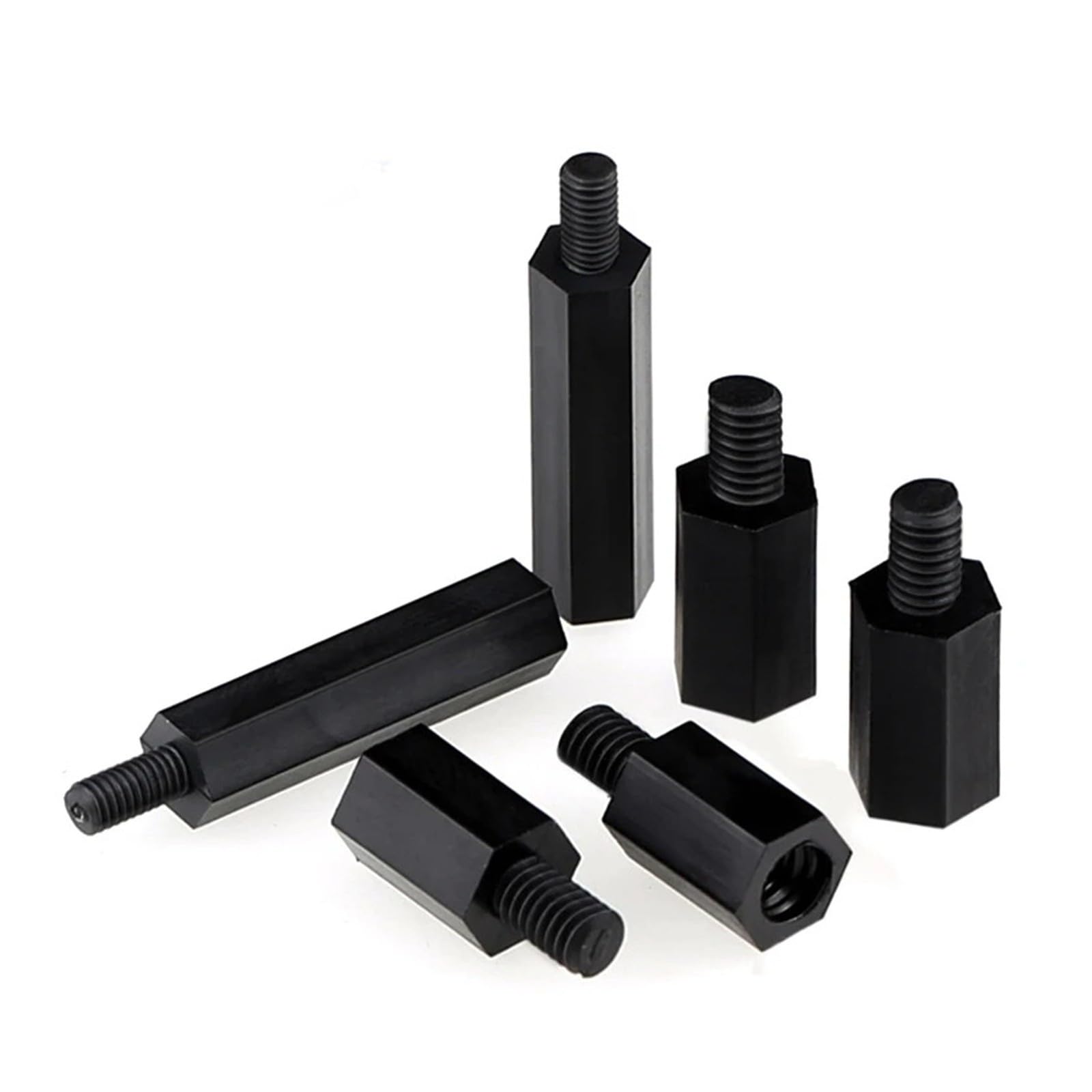 M2,5 M3 M4 Weiß Schwarz Nylon-Abstandshalter mit Sechskantsäule