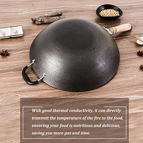 Wok chino tradicional de hierro martillado 13.38 pulgadas miniatura 5