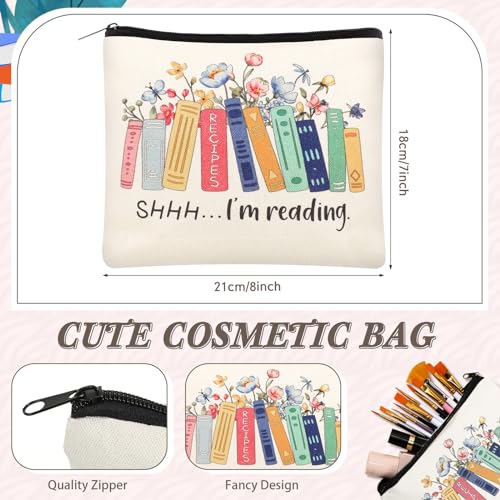 Image of Aliceset Canvas Tote Bags Back to School Gifts for Women Teacher Reusable Grocery Cloth Cosmetic Bag Set for Shopping Travel