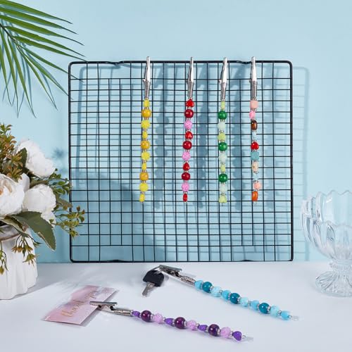 6pcs Credit Card Clip Pullers Acrylic Heart Flower Beads Credit Card Clip Pullers Natural Maple Wood Credit Card Grabber Beaded Keychain Card Grabber ATM Card Clip for Bank Card4