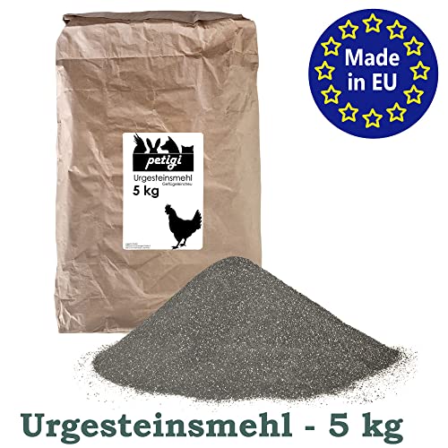 Petigi Urgesteinsmehl 5 kg Geflügeleinstreu Staubbad Sandbad Steinmehl Zeolith für Hühner Wachteln Sandbaden Diabas… – Bild 3