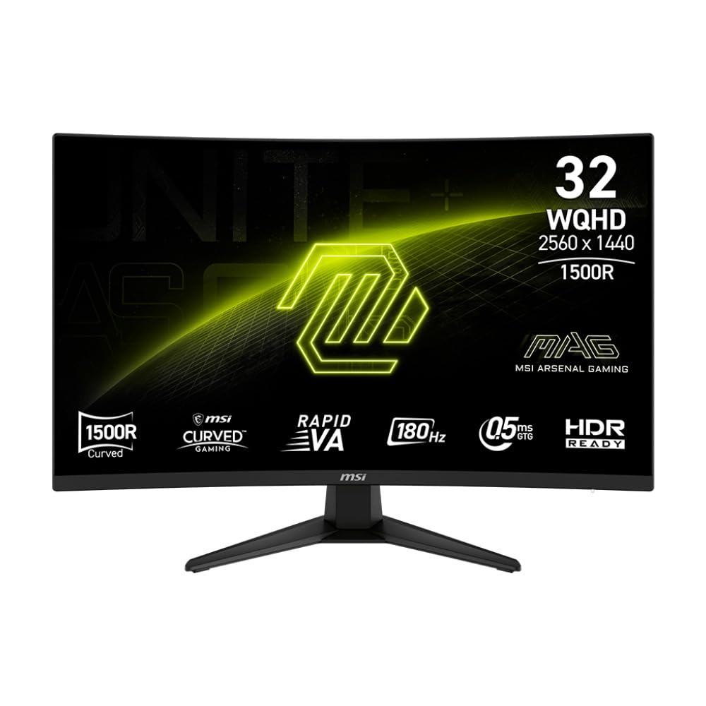 MONITOR 31.5" MSI MAG 321CQF E18 LED CURVO 1500R WQHD 2560X1440 180HZ 0.5MS 9S6-3DE04T-004