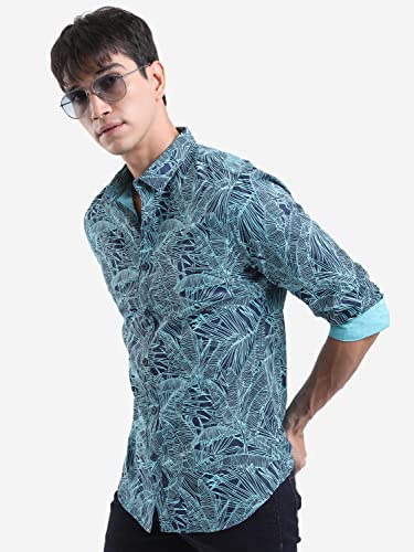 Image of Ketch Men's Cotton Slim Fit Printed Full Sleeve Shirt