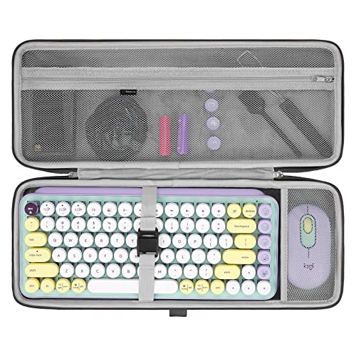 Image of GEEKRIA 75% Keyboard Case, Hard Shell Travel Bag for Compact 84 Key Computer Mechanical Gaming Keyboard, Compatible with Logitech POP Keys /POP ICON Combo /MX Mechanical Mini (Dark Gray)