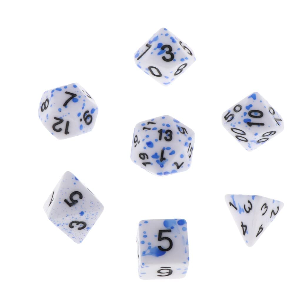 HXSCOO 7Pc Multi-Sided Dices Set D4-D20 for Roleplaying Party Casino Board Game Toy (Color : Style 3)