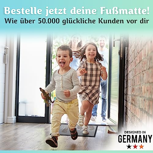 Bodenständig Hereinspaziert Fußmatte [Waschmaschinenfest] in 40x60cm - optimale Größe für die Haustür. Schmutzfangmatten innen, Welcome mat Spruch und Herz