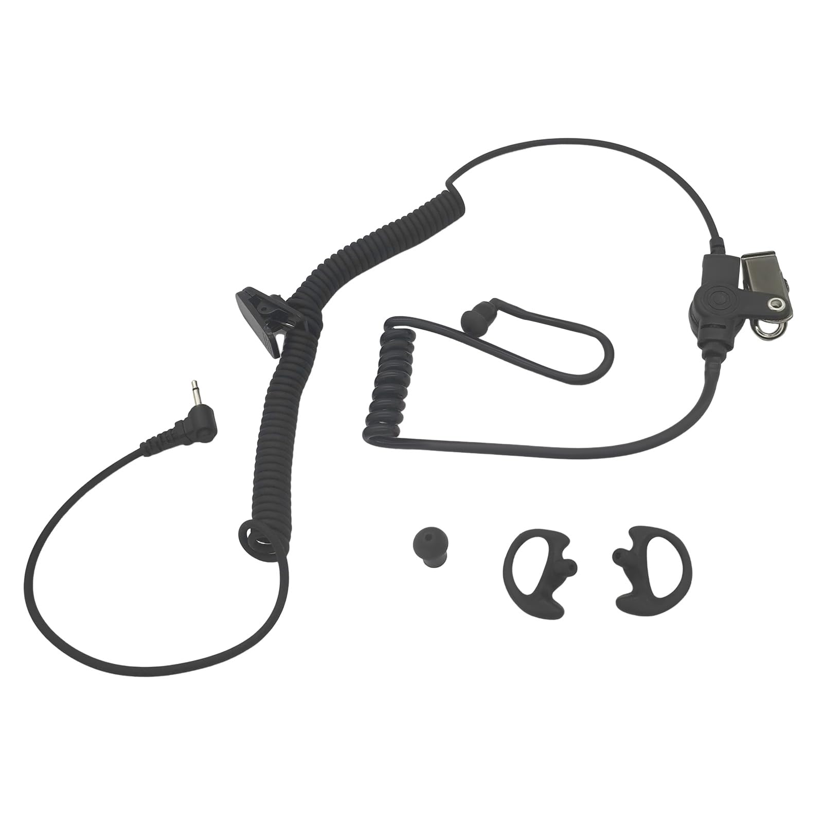 PZYPYM All Black Listen Only Earpiece Police Law Enforcement 2.5mm Acousitc Tube Ear Piece Small Pin Radio Headset Earphone Headphone Without Mic for Harris XL 200 Shoulder Mic