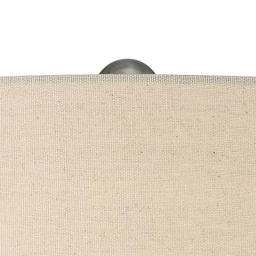 Lámpara de Mesa de Cerámica 24.5" Negra con Pantalla Beige miniatura 3