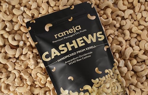 Image of Raneja 100% Natural Pre-mium Quality Pure W240 Cashews Whole /Kaju, 250g, Value Pack Nutritious & Delicious, Kaju nuts, Rich in Protein, Fiber Magnesium, Deluxe Size & Crunchy Nuts