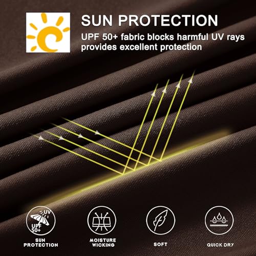 Image of Willit Men's UPF 50+ Sun Protection Hoodie Lightweight Long Sleeve Fishing Shirt Loose Fit Swim Rash Guard, Dark Browm, XX-Large