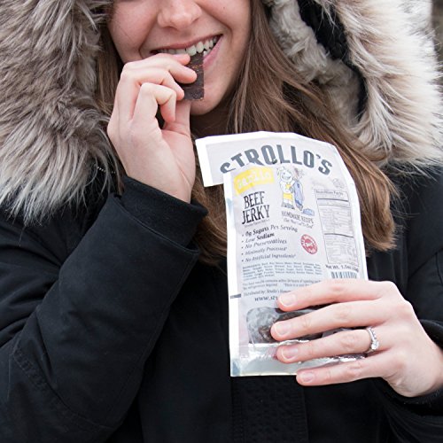 Strollo's Beef Jerky Garlic Original Flavor 1 Pack - Low Sodium, Low Sugar, Low Carb - Made With All Natural Usa Beef, Usda Certified #TOP3
