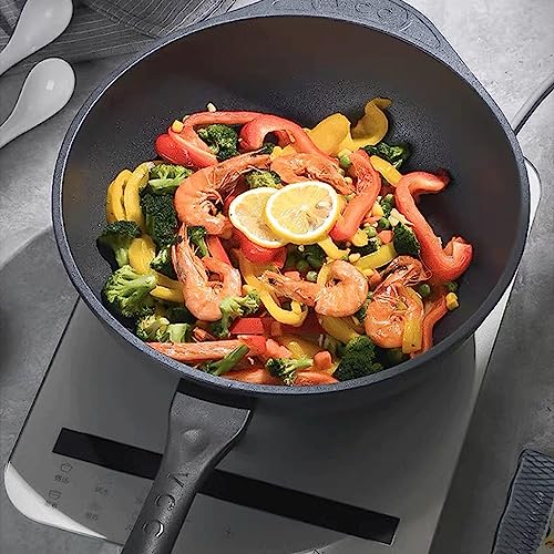 Wok Pan 30cm con tapa de vidrio resistente miniatura 3