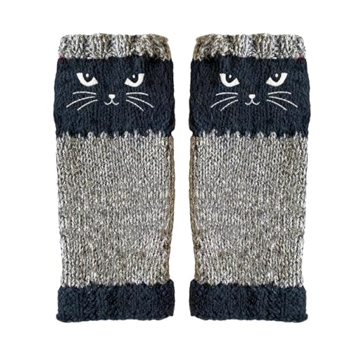 Genérico Guantes De Punto Sin Dedos | Bordado Gato Accesorios Calor Exterior - Guantes Calientes Transpirable | Para Mujeres Apasionadas De La Estudiantes Amantes De Los Gatos Viaje Diario, azul