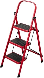 Ladder Step Ladders 3 Step Ladder Folding Step Stool with Convenient Metal Handgrip and On-Slip Sturdy Pedal Lightweight Portable Stepladders(Ladder B)