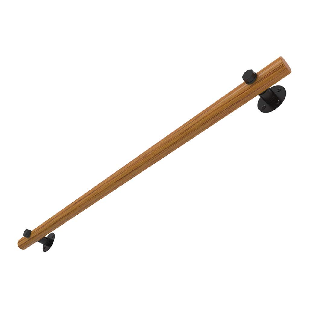 Main courante en bois de style européen avec supports en fer noir
