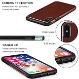 TENDLIN Kompatybilne z iPhone Xs Max etui skóra premium i silikon TPU hybrydowe cienkie etui kompatybilne z iPhone Xs Max (brązowe)