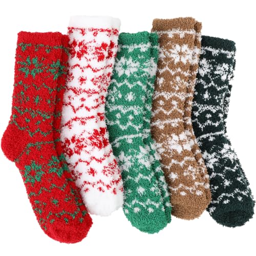 Image of Fuzzy Slipper Socks Thick Fluffy Warm Winter Cozy Plush Soft Sleep Home Socks for Women Men