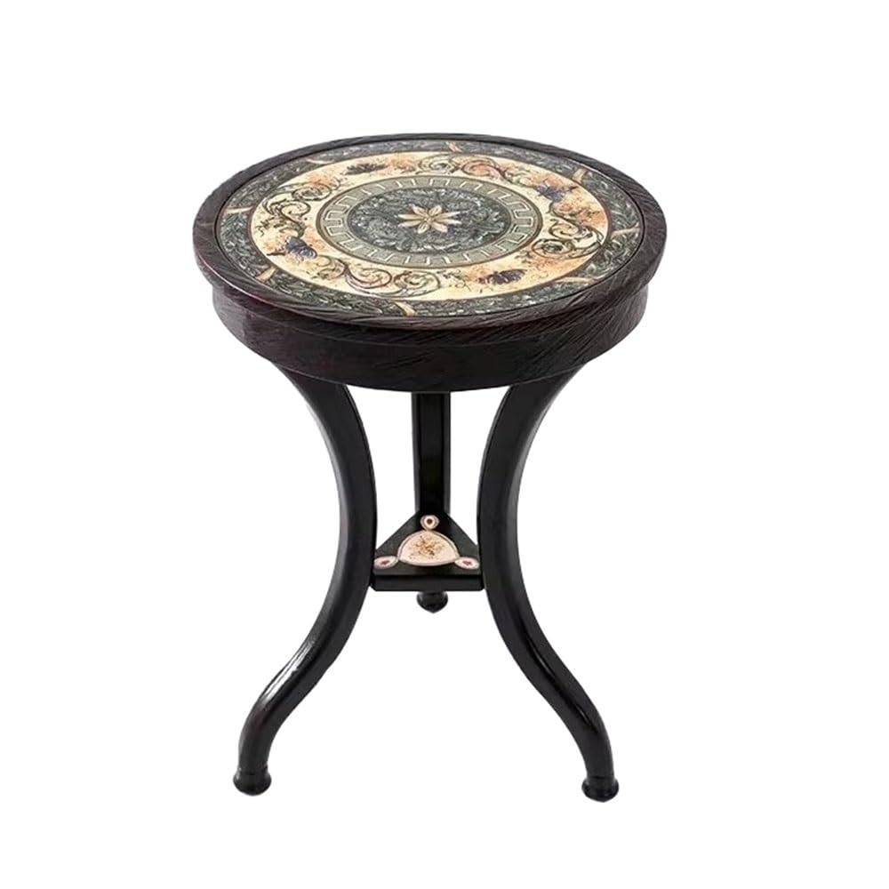 ZTHYSHOZ Coffee Table Glass Retro Round Table Artistic Corner Sofa Side Coffee Living Room Balcony