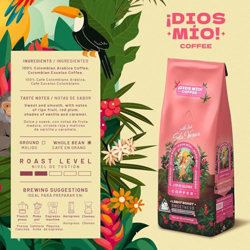 Dios Mio Coffee Light Roast En Grano Premium 12 Oz x3 miniatura 3