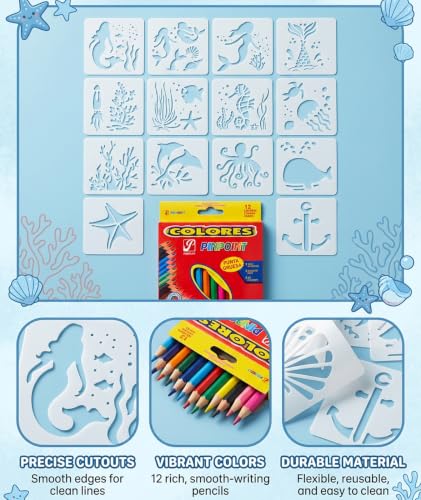 Image of 24Pcs Stencils for Craft and Art, Wooden Stencils for Kids, Stencils for Kids, Wooden Painting Templates for Kids, Drawing Board for Home and Travel, Ideal for DIY Projects and Creative Art (White)