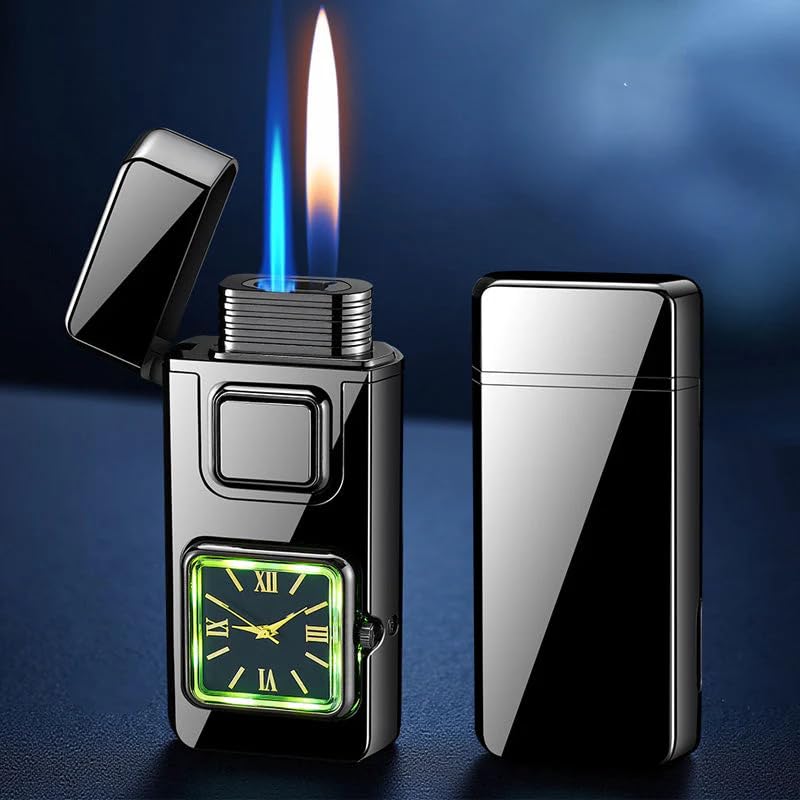 Encendedor multifuncional creativo con reloj integrado miniatura 4