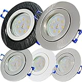 ETT Distribution GmbH SMD Bad Einbauleuchten 12V inkl. 5 x 3W SMD LM Farbe Eisen geb. IP44 SMD Deckenspots Neptun Rund 4000K Einbaustrahler