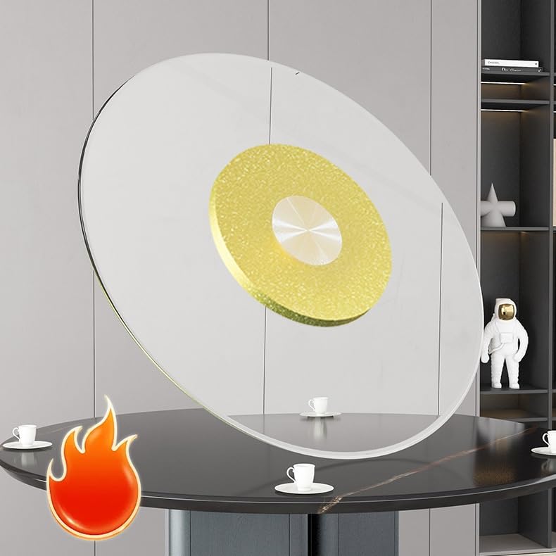 Plateau Tournant en Verre Trempé 23\U201D31\U201D39\U201Dplateau De Service Rotatif Transparent pour Table, Plateau Tournant De Cuisine Lisse Et Silencieux (90 Cm (35 Pouces))